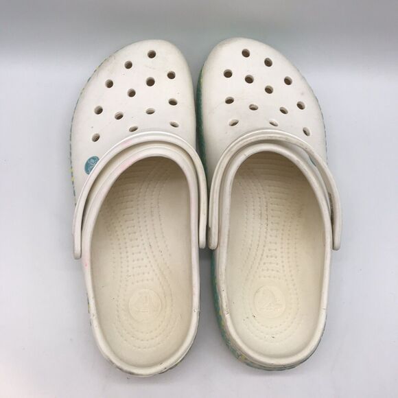 Crocs Platform Clogs White Men's 11 Nurse Medical Work Shoes No Vent Back Strap - Picture 6 of 13